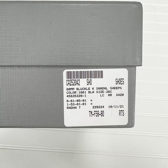 Balenciaga Black Leather Buckle Strappy Sandal Mule Stiletto Heel Slides 6 NEW - Picture 9 of 11